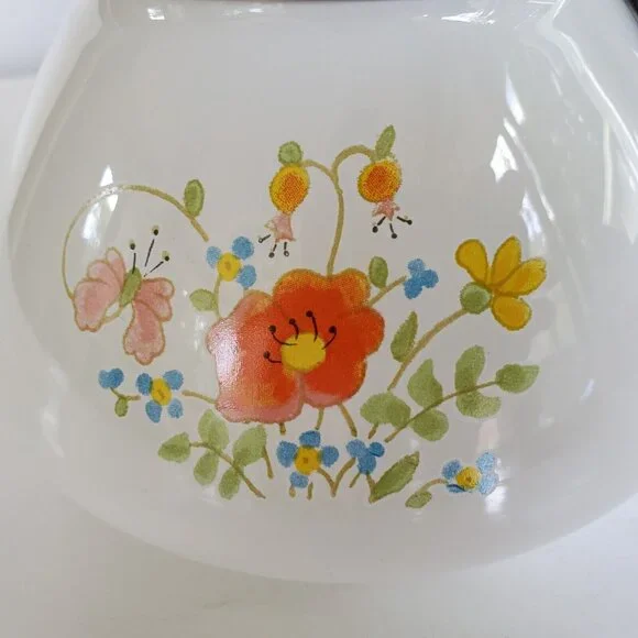Vintage Corning Ware 6 Cup Teapot Wildflowers Pattern P-104 Metal Lid - Picture 6 of 7